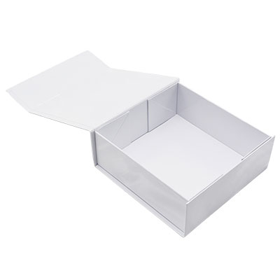 Boîtes aimantées - blanc brillant - 16 x 16 x H 6 cm - par 5 - Boîtages cadeaux-2