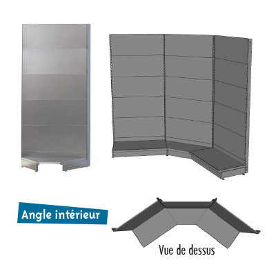 Fond tôle plein d'angle intérieur - Ligne Store gris métallisé pas de 25 mm-1