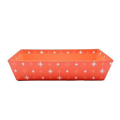 Corbeilles carton avec étoiles - rouge / blanc - L 33 x P 20 - Corbeilles carton