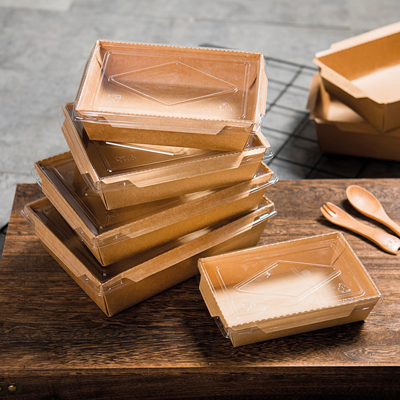 Boîtes pour salades ou plats à emporter - Barquettes en carton et kraft-1