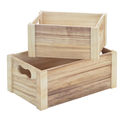 Lot de 2 caisses en bois pleines - Caisse en bois