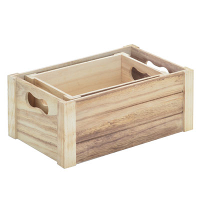 Lot de 2 caisses en bois pleines - Caisse en bois-1