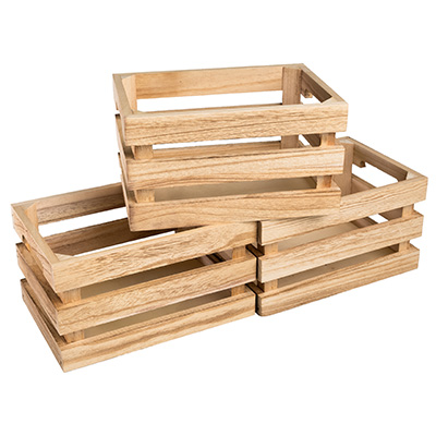 Caisses en bois naturel - 22 x 15,5 x H 12 cm - Coffrets bois-2