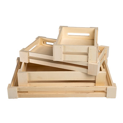 Caissettes en bois naturel - 17,5 x 13,5 cm - Coffrets bois-1