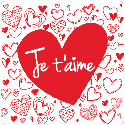 Étiquettes cadeaux adhésives Je t'aime - Étiquettes cadeaux St Valentin