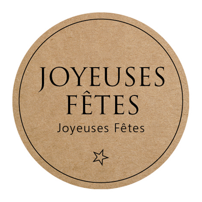 Étiquettes adhésives JOYEUSES FÊTES - Étiquettes cadeaux Noël