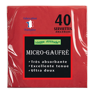 Serviettes Micro-gaufrées - Serviettes jetables Spécial Fêtes