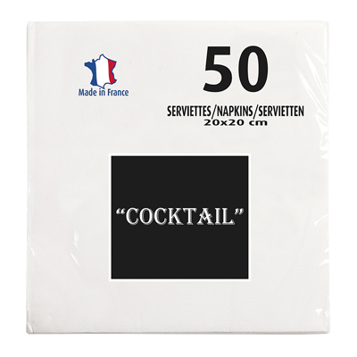 Serviettes cocktail Micro-gaufrées - Serviettes jetables Spécial Fêtes