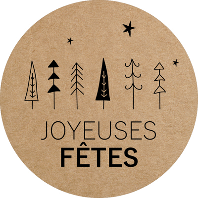 Étiquettes adhésives JOYEUSES FÊTES - Étiquettes cadeaux Noël