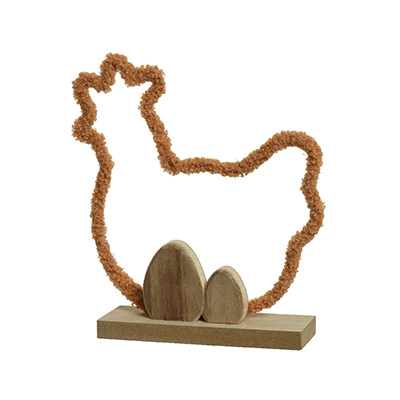 Silhouette poule sur socle bois - Décors de Pâques