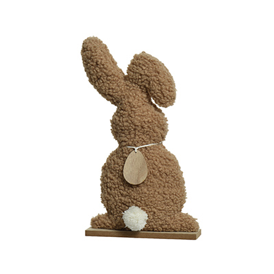 Peluche lapin sur socle bois  - Pâques