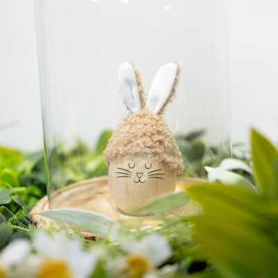 Oeufs en bois avec oreilles de lapin - Décors de Pâques-1