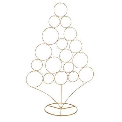 Sapin de Noël Design cercles or - H 95 cm - Décors à poser