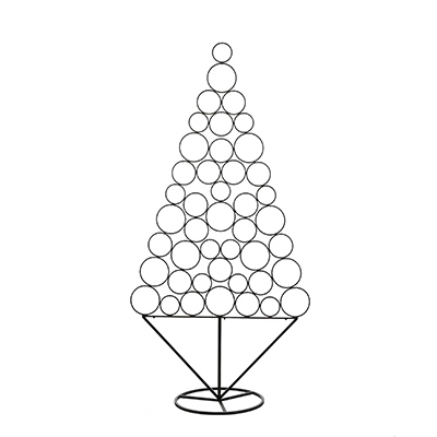 Sapin de Noël Design cercles noirs - H 180 cm - Décors à poser