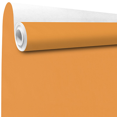 Papier cadeau kraft vergé Orange passion - Papiers cadeaux kraft unis