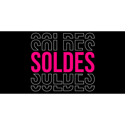 Affiche horizontale Soldes Noir et Fuchsia - Affiches Soldes