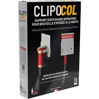 Supports étiquette Clipocol pour bouteille - Étiquettes et bons cadeaux Foire aux Vins-1