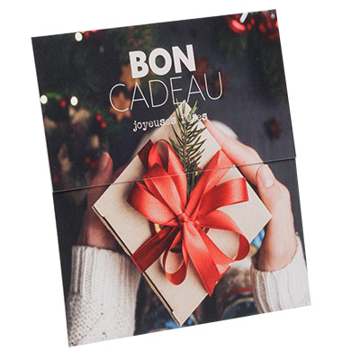 Bons cadeaux Paquet cadeau de Noël kraft avec noeud rouge + enveloppe - Chèque cadeaux Noël