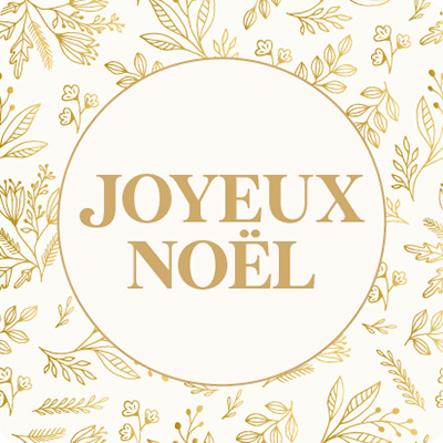 Étiquettes cadeaux adhésives Joyeux Noël carrées motif végétal - Étiquettes cadeaux Noël