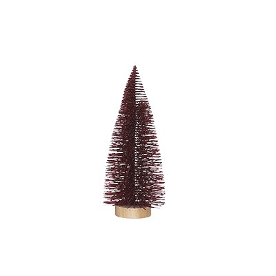 Sapin rouge pailleté - ø 8 x H 25 cm - Petits décors d'étalage