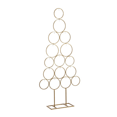 Sapin de Noël Or - H 117,5 cm - Décors en métal et bois