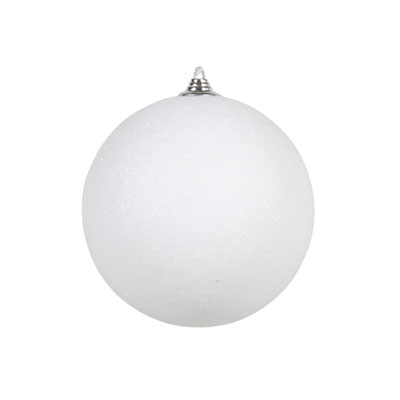 Boule de Noël - blanc pailleté - ø 18 cm - Boules et étoiles pailletées