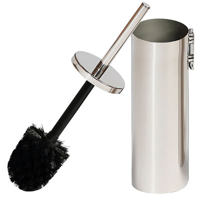 Brosse WC avec support mural à fixer - Inox miroir - Accessoires WC-1