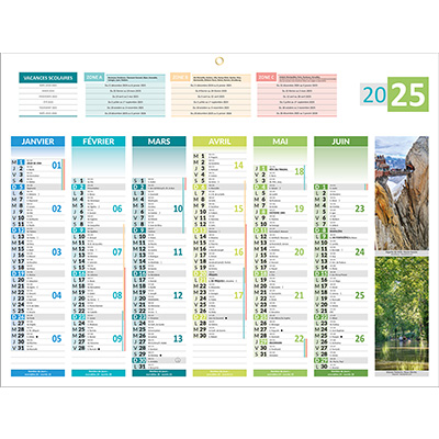 Calendrier 4 saisons 2025 - Calendriers