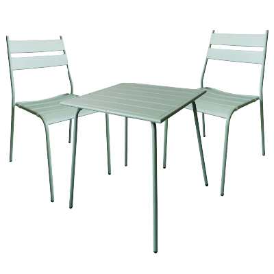 Lot 1 table + 4 chaises en métal - vert menthe - Tables