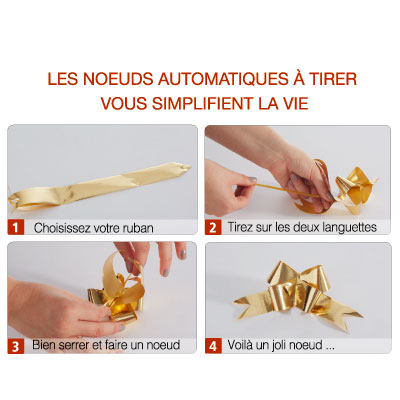 Noeuds automatiques à tirer 4 boucles - Étoiles et noeuds-1