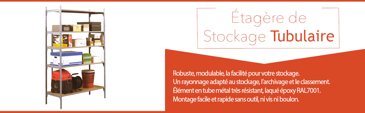 Étagères de stockage tubulaires